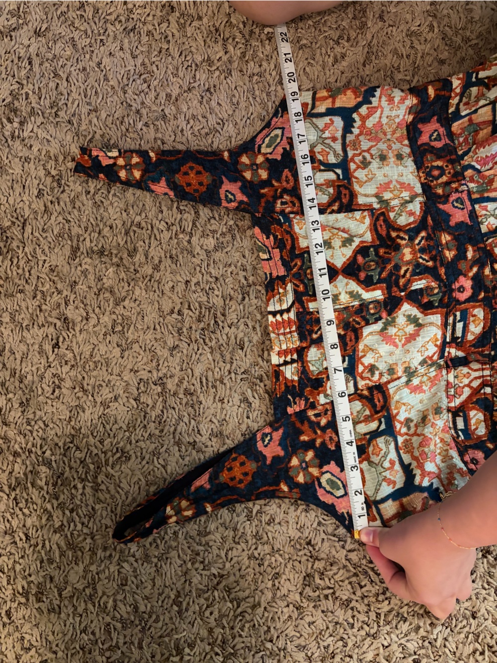 Anthropologie Black Tiered Midi Dress with Multicolor Floral Patchwork - Picture 7 of 7